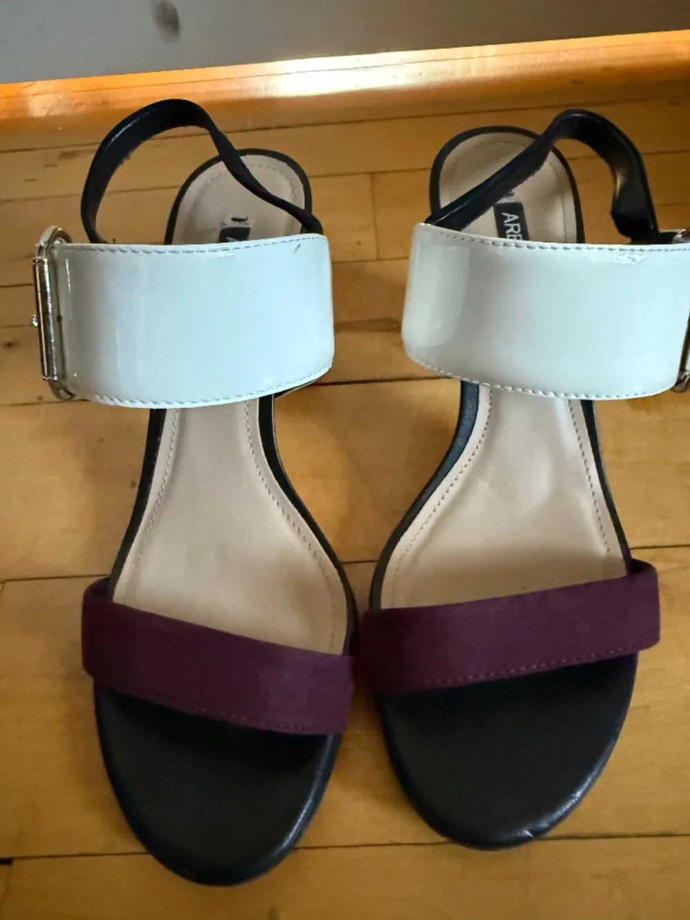 Arezzo Colorblock Block Heel Sandals sz 6